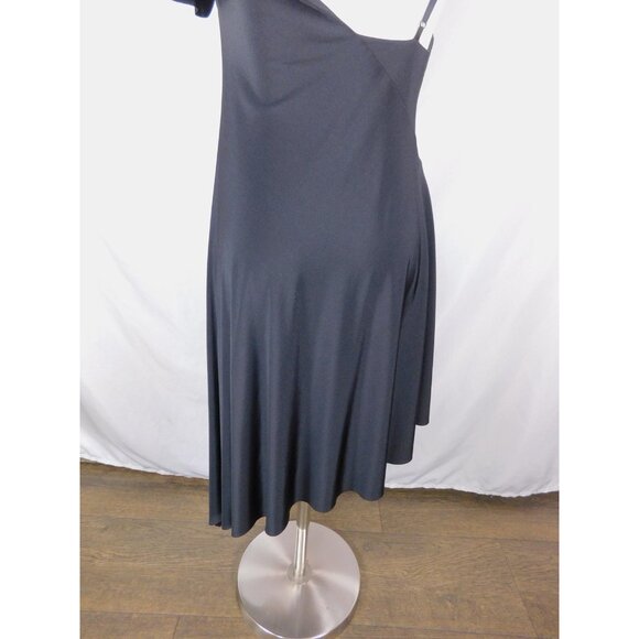 Silence + Noise Black One Shoulder Asymmetrical Surplice Dress Glam Witch - Picture 7 of 12